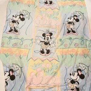 Vintage Minnie Mouse Pastel Print Fitted Double Bed Sheet